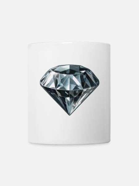 Kostbarer Diamant Edelstein - Tasse - Weiß