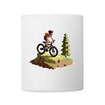 Mountain Bike Pixel Art - Mug - white - Front