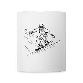 Snowboarder Line Art - Mug - white - Front