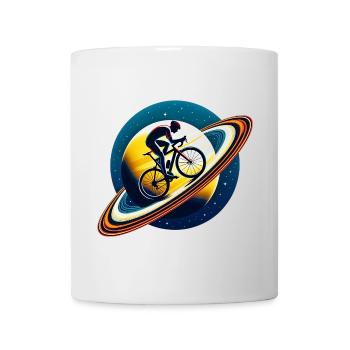 Radfahrer auf dem Saturn - Tasse - Weiß - Vorne
