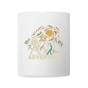 retro wandern Abenteuer vintage trekking Natur - Tasse - Weiß - Vorne