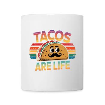 Vintage Tacos sind Leben Illustration - Tasse - Weiß - Vorne