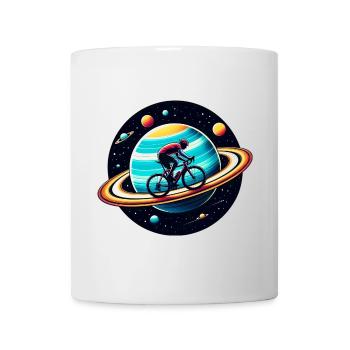 Radfahrer auf dem Saturn - Tasse - Weiß - Vorne