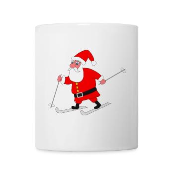 Santa Claus on skis - Mug - white - Front