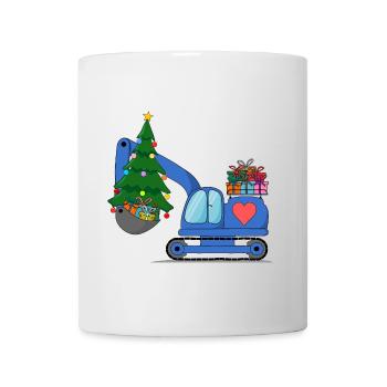 Excavator Christmas Blue - Mug - white - Front