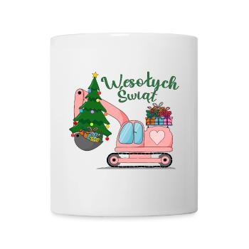 Koparka Wesołych Świąt w kolorze różowym - Mug - white - Front