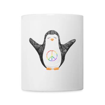 Pinguin Meg für Frieden - Tasse - Weiß - Vorne