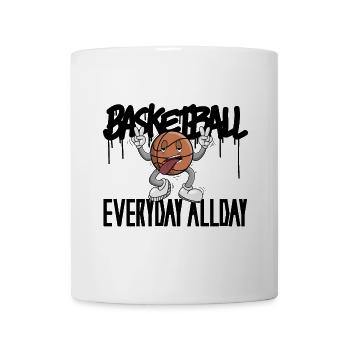 Basketball – dynamisches Sportmotiv - Tasse - Weiß - Vorne