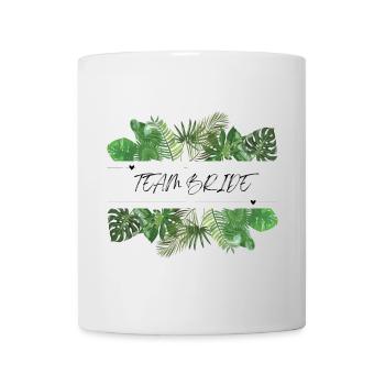 Team Bride Grüne Palmenblätter - Tasse - Weiß - Vorne