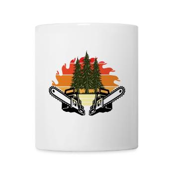Sunset forest idyll with trees - Mug - white - Front