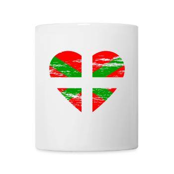 Baskische Flagge Herz used - Tasse - Weiß - Vorne
