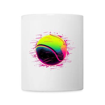 Balle de tennis style synthwave - Mug blanc - blanc - Devant