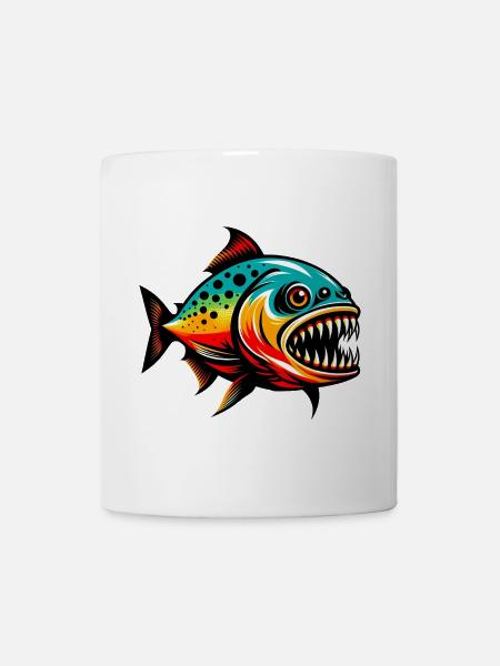 Piranha - Tasse - Weiß