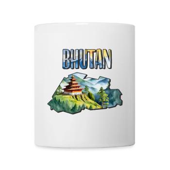 Watercolor Map of Bhutan - Mug - white - Front