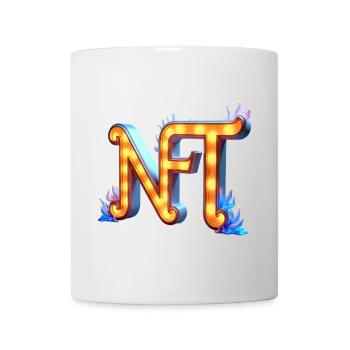 NFT in Lichtern – Leuchtendes Schilderdesign - Tasse - Weiß - Vorne