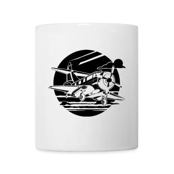 Propeller Plane Drawing - Mug - white - Front