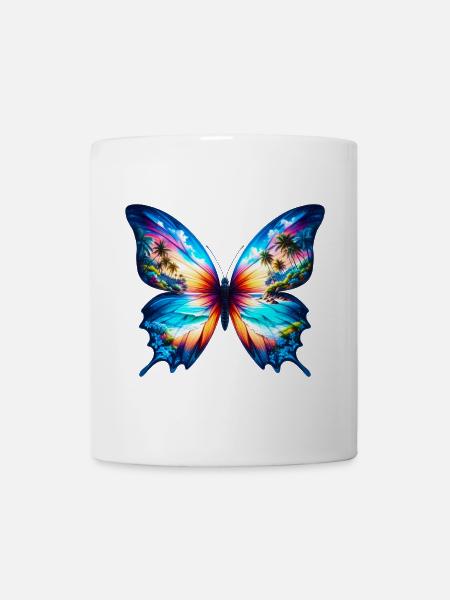 Schmetterling - Tasse - Weiß