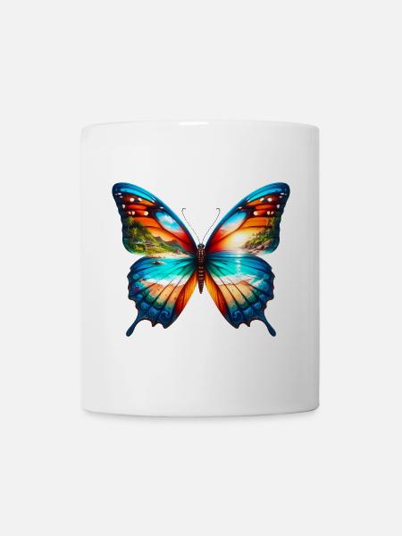 Schmetterling - Tasse - Weiß
