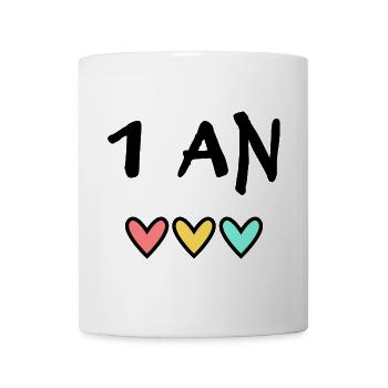 1. 1 year. 1st ANNIVERSARY. 1 YEAR ANNIVERSARY - Mug - white - Front