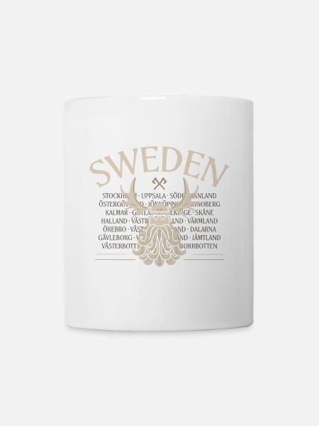 Sweden - Viking Beard - Moose - Tasse - Weiß