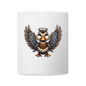 Elegant Golden Duck with Angel Wings Ornament - Mug - white - Front