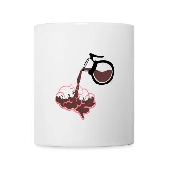 Energie für den Tag, heißer Kaffee - Tasse - Weiß - Vorne