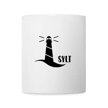 Leuchtturm Sylt (schwarz) - Tasse - Weiß - Vorne