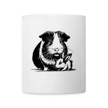 Cochon d’Inde avec lapin en peluche - Mug blanc - blanc - Devant