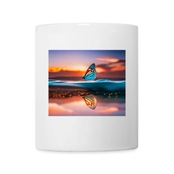 Colorful butterfly at sunset - Mug - white - Front