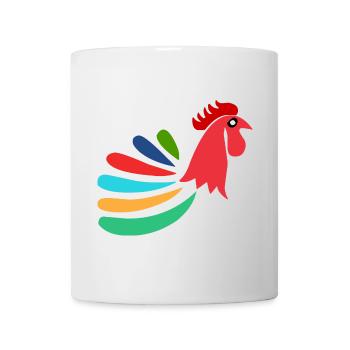 COQ. CHEVAL. POULE. COQ. ANIMAL. OISEAU. LICORNE. - Mug blanc - blanc - Devant