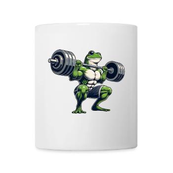 Grenouille avec haltères d’entraînement physique - Mug blanc - blanc - Devant