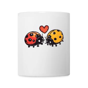 coccinelle couple amour la Saint-Valentin - Mug blanc - blanc - Devant