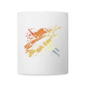 Flugzeug Streetart Retro - Tasse - Weiß - Vorne