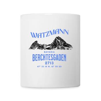 Watzmann – Berchtesgaden Bavaria Alpen Koordinaten - Tasse - Weiß - Vorne