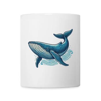 Baleine bleue - Mug blanc - blanc - Devant