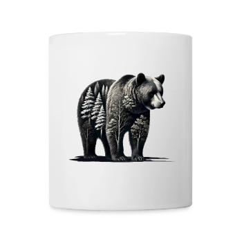 Ours mystique de la forêt – Illustration de la nature - Mug blanc - blanc - Devant
