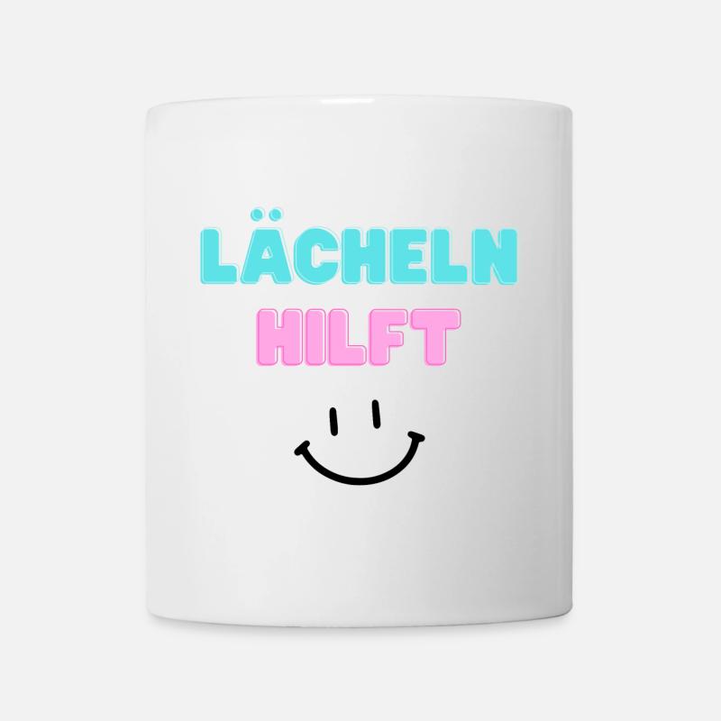 Lächeln hilft - Tasse - Weiß