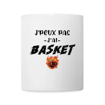 Je peux pas j'ai basket. - Mug blanc - blanc - Devant