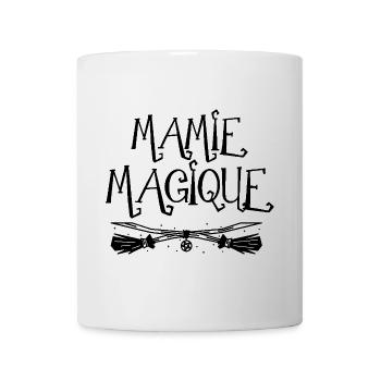 Mamie magique. Balai de sorcière - Mug blanc - blanc - Devant
