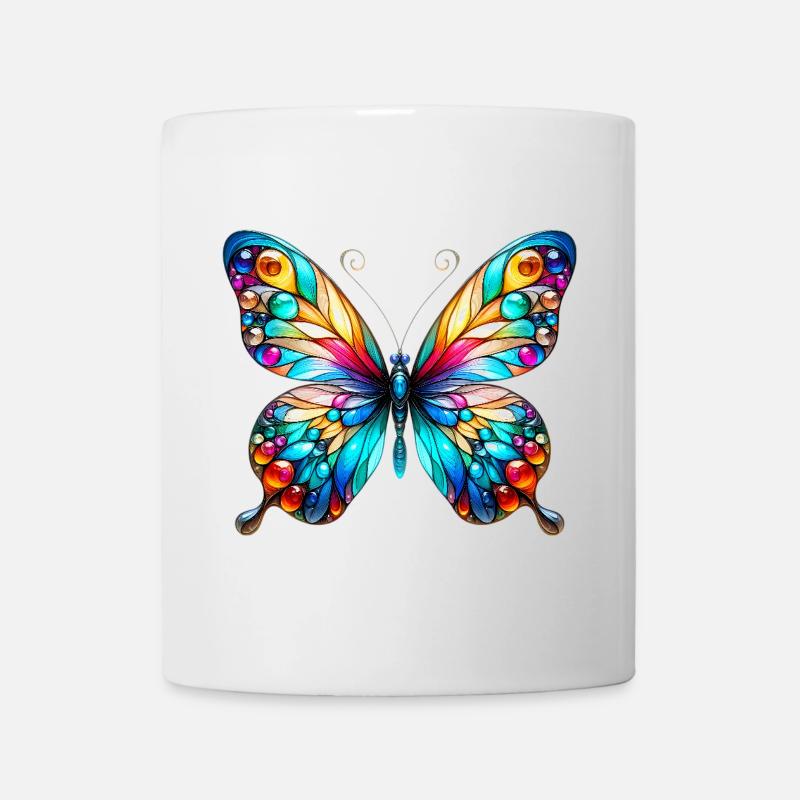 Schmetterling - Tasse - Weiß