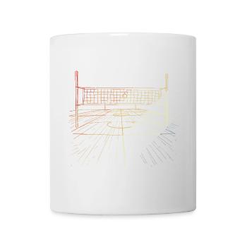Retro Volleyballplatz - Tasse - Weiß - Vorne