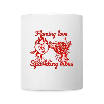 Flaming Love & sparkling vibes - healthy retro design - Mug - white - Front