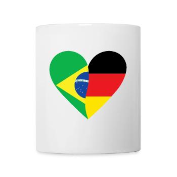 Brésil Allemagne Cœur - Mug blanc - blanc - Devant
