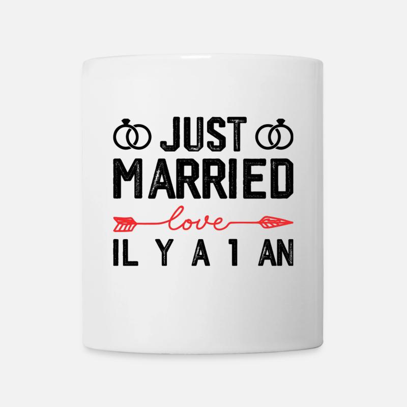 Cadeau Anniversaire De Mariage 1 An Noces De Coton - Mug blanc - blanc