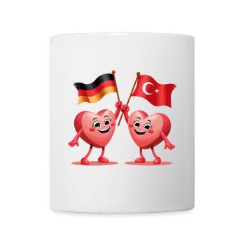 Germany and Turkey hearts - Mug - white - Front