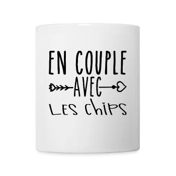 En Couple avec Chips, cadeau Fans de Chips - Mug blanc - blanc - Devant
