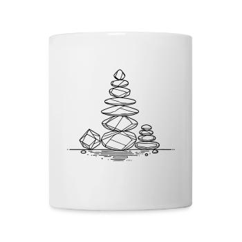 Art of Balance – Geometric Zen Stone Tower - Mug - white - Front