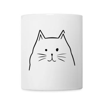 Katzen Kopf - Tasse - Weiß - Vorne