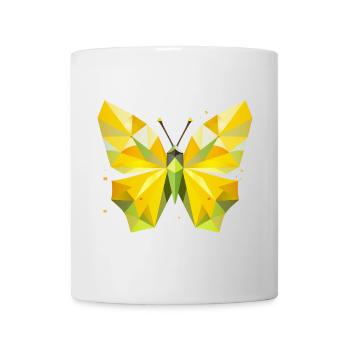 bright yellow lemon butterfly in modern style - Mug - white - Front