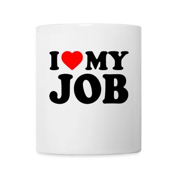 I love my job - Mug blanc - blanc - Devant